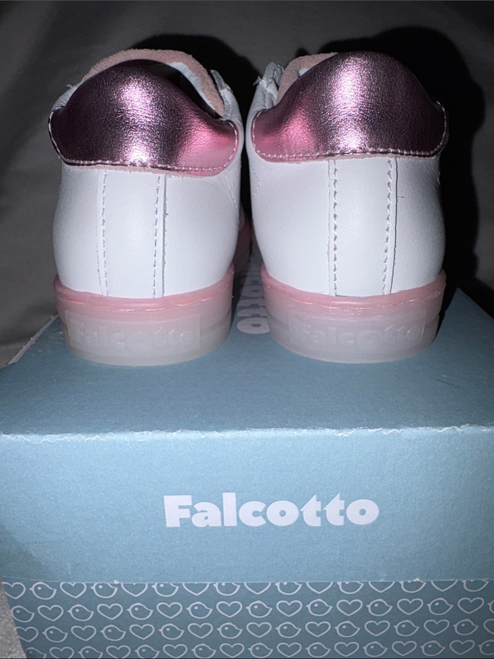 NWT Naturino Falcotto Salazar 3 VL Sneaker in White/ Pink/ Silver - Picture 11 of 14